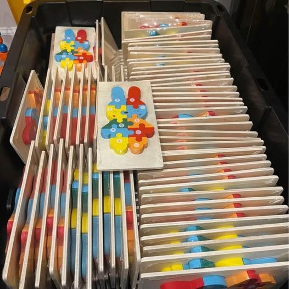 Lot of 140 of Wooden Bunny Puzzles